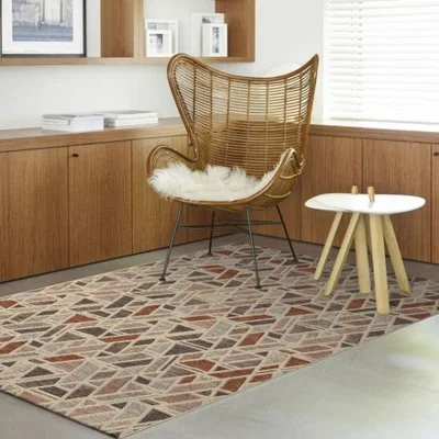 Woods Furniture Galleria Patterned Multi Cream and Brown Rug 280cm x 380cm
