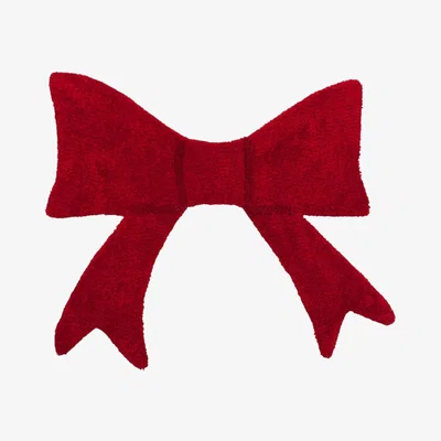 Wolf & Badger Ruby Red Bow Accent Rug One Size Fable and Mirth