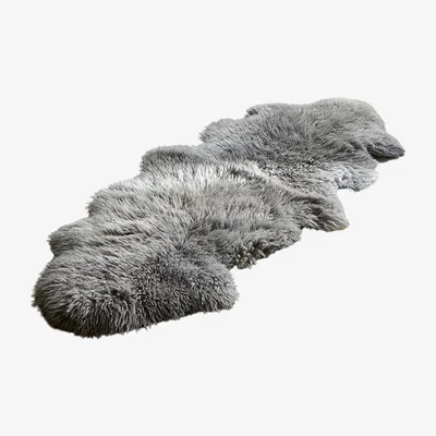 Wolf & Badger Grey Sheepskin Yetti Rug Double - Pewter Owen Barry
