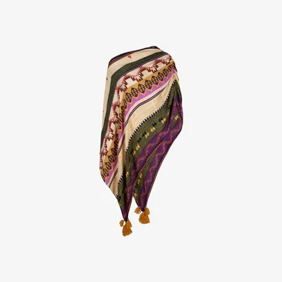 Wolf & Badger Women's Violet - Rug Patterned Cape | One Size | Elissa Studio