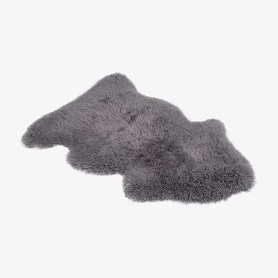 Wolf & Badger Single Long Yetti Sheepskin Rug - Pewter Grey Owen Barry