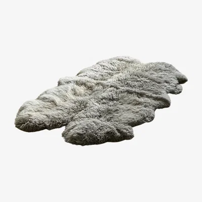 Wolf & Badger Grey Sheepskin Yetti Rug Quad - Pewter Owen Barry