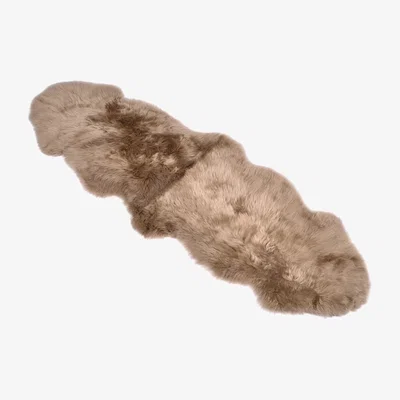 Wolf & Badger Brown Sheepskin Swedish Rug Double - Taupe Owen Barry