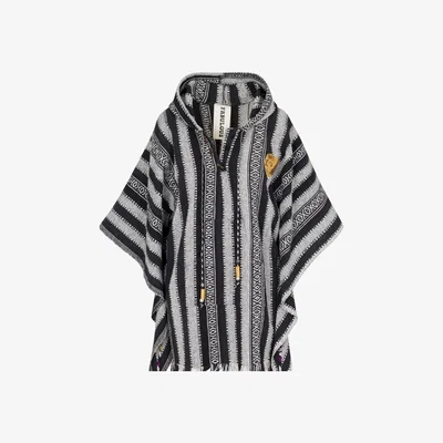 Wolf & Badger Women's Black / White Drug Rug Poncho Dress - Black/White L/Xl Meghan Fabulous