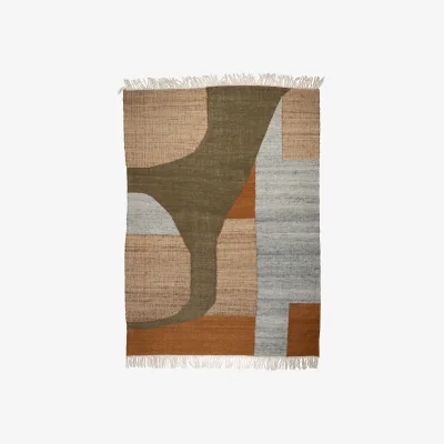 Westwing Hand-Woven Wool Low-Pile Rug Pavilion with Tassels