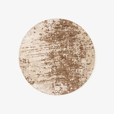 Westwing Hand-Woven Round Wool Rug Cynthia with Abstract Pattern