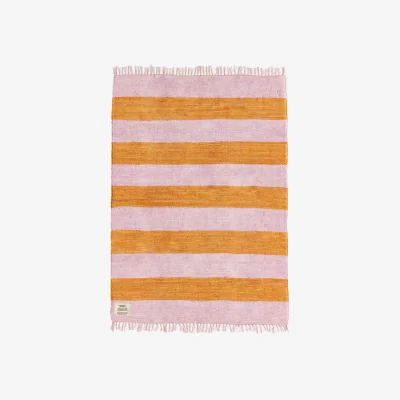 Westwing Handwoven Cotton Rug Chindi with Fringes