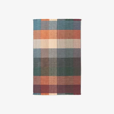 Westwing Checked Wool Rug Bliss with Fringes