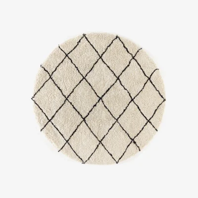 Westwing Round Hand-Tufted Fluffy High-Pile Rug Naima