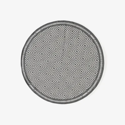 Westwing Round Reversible Indoor & Outdoor Rug Reddy with Diamond Pattern