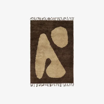 Westwing Hand-Knotted Wool High-Pile Rug Abstract