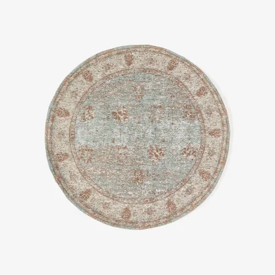 Westwing Round Hand-Woven Chenille Rug Rimini