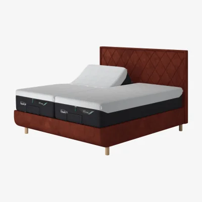 Arighi Bianchi TEMPUR® Arc Adjustable Bed with Quilted Headboard, King / Dark Brown