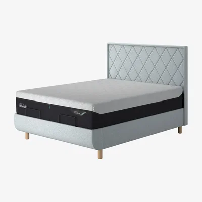 Arighi Bianchi TEMPUR® Arc Static Bed with Quilted Headboard, Super King / Dark Brown