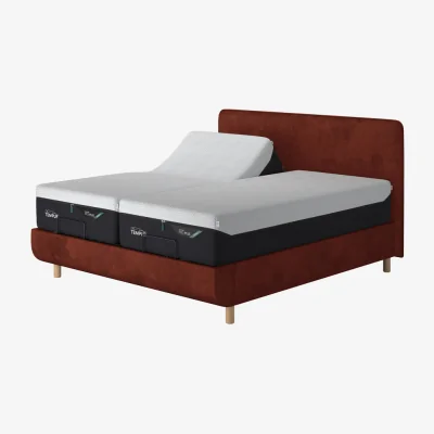 Arighi Bianchi TEMPUR® Arc Adjustable Bed with Form Headboard, Superking / Brown
