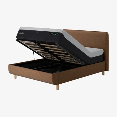 Arighi Bianchi TEMPUR® Arc Ottoman Bed with Form Headboard, Superking / Light Brown