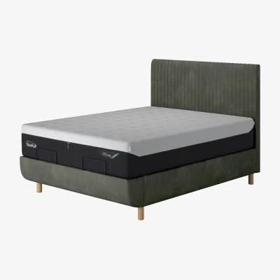 Arighi Bianchi TEMPUR® Arc Static Bed with Vertical Headboard, Superking / Green