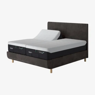 Arighi Bianchi TEMPUR® Arc Adjustable Bed with Vertical Headboard, King / Grey