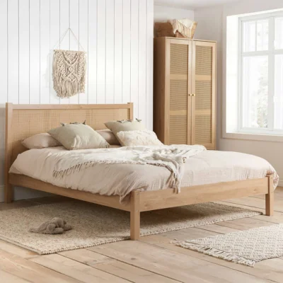 Arighi Bianchi Washington Rattan Bed, Oak / King
