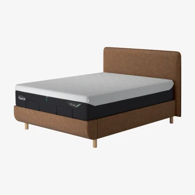 Arighi Bianchi TEMPUR® Arc Static Bed with Form Headboard, King / Light Brown