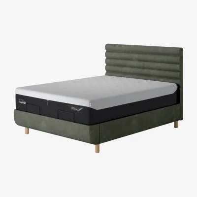 Arighi Bianchi TEMPUR® Arc Static Bed with Vectra Headboard, Super King / Green