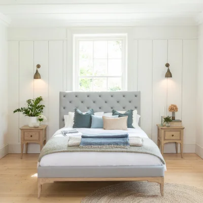 Arighi Bianchi Toulon Low End Grey Bed Frame, Double