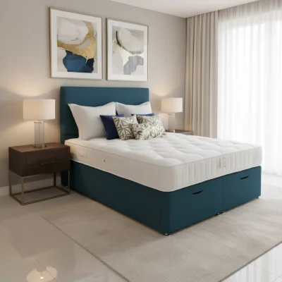 Arighi Bianchi Arighi Bianchi Ottoman Bed Base, Double / Blue