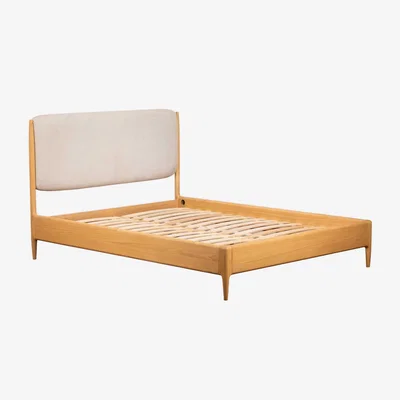 Barker and Stonehouse G Plan Winchester Upholstered Double Bed Frame 135cm, Neutral Wood | Barker & Stonehouse