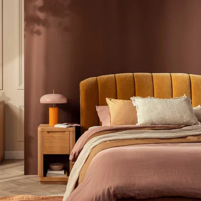 Barker and Stonehouse Reyes Super King Double Bedframe 6ft, Brown Fabric | Barker & Stonehouse