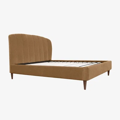 Barker and Stonehouse Reyes Double Bedframe 4ft6, Brown Fabric | Barker & Stonehouse