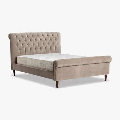 Barker and Stonehouse Hadley Superking Bed Frame, Neutral Velvet | Super King | Barker & Stonehouse