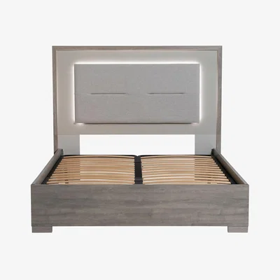 Barker and Stonehouse Rania King Bed & Slats, Grey Wood | Barker & Stonehouse