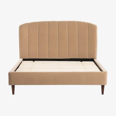 Barker and Stonehouse Reyes King Double Bedframe 5ft, Brown Fabric | Barker & Stonehouse