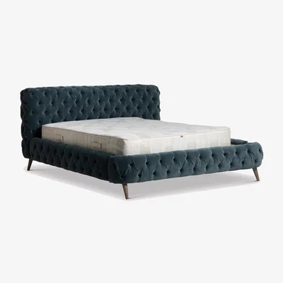Barker and Stonehouse Trevi Super King Bed, Blue Fabric | Barker & Stonehouse