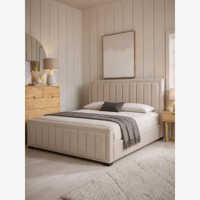 Cox and Cox Odin Cream Velvet Bed - King