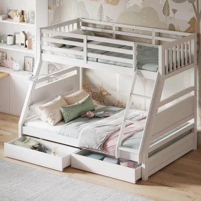 Cuckooland Flair Ollie Triple Wooden Bunk Bed With Drawers -