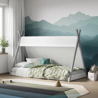 Cuckooland Flair Apache Canvas Tipi Wooden Bed Frame Grey -