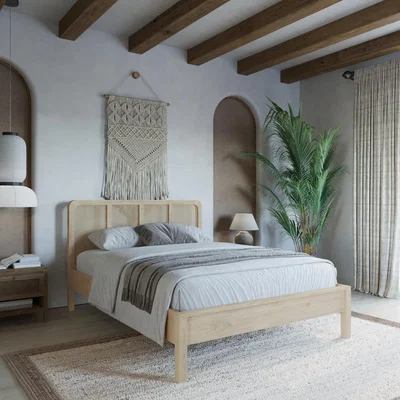 Cuckooland Flair Kai Rattan Oak Rounded Wooden Bed - King