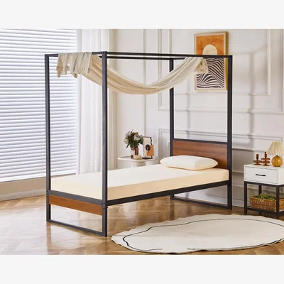 Cuckooland Flair Rockford Wooden Metal 4 Poster Bed Frame - Single