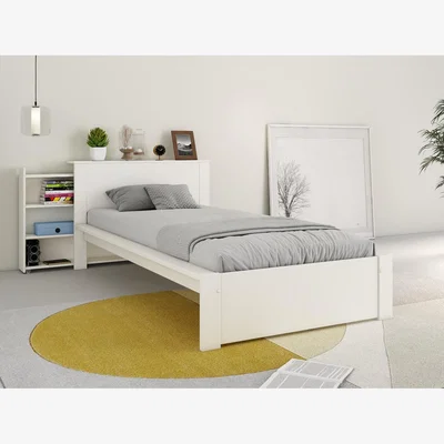 Cuckooland Noomi Juno Solid Wood Storage Bookcase Bed Single White