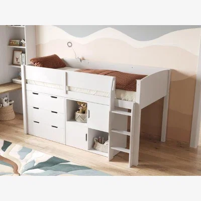 Cuckooland Flair Loop Midsleeper Bed Full Set With 2 Doors - White -