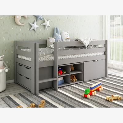Cuckooland Noomi Solid Wood Shorty Mid Sleeper Bed With Storage -