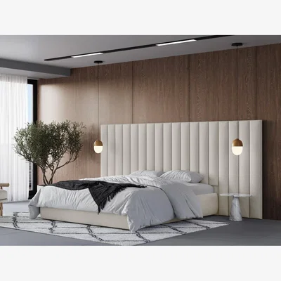 Cuckooland Flair Rosita Hotel Bed With Wide Panelled Headboard Cream - Double