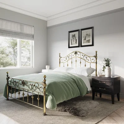 Cuckooland Flair Edith Brass Metal Bed Frame - Double