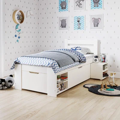 Cuckooland Noomi Hansa Solid Wood Storage Bed White