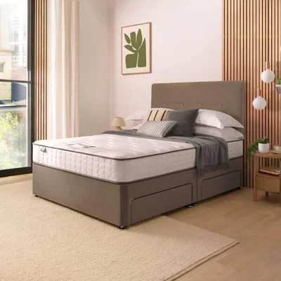 Dunelm Silentnight Divan Bed With Francisco Velvet Headboard Velvet Mink