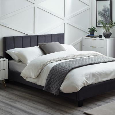 Dunelm Rosa Velvet Bed In A Box, Grey Grey