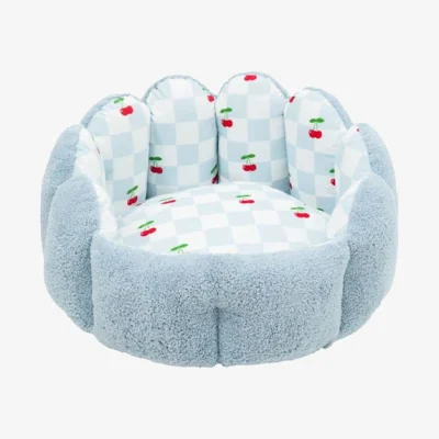Dunelm Rosewood Cherry Pop Scalloped Donut Dog Bed