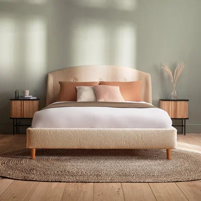 Dunelm Silentnight Evana Bed Frame, Boucle Ivory