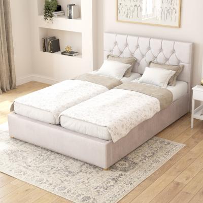 Dunelm Olivier Plush Velvet Adjustable Bed Light Silver Velvet